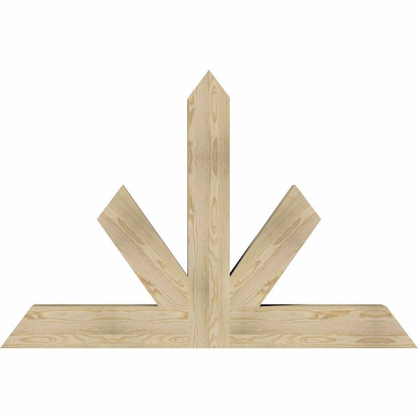 Ekena Millwork Saratoga Rough Sawn Timber Gable Bracket, Douglas Fir, 60"W x 40"H x 6"D x 6"F, 16/12 Pitch GBW060X40X0606SAR00RDF - main